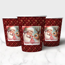 Père Noël classique et Rudolph Joyeux Noël festif