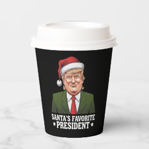 Gobelets En Papier Père Noël Président favori Funny Trump Noël