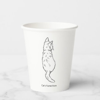 Gobelets En Papier Personalized Cat Line Art 8oz Paper Cup