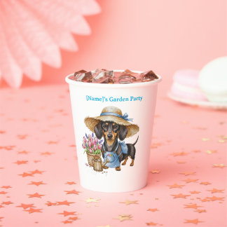 Gobelets En Papier Personalized Dachshund Garden Paper Cup | Cute Dog