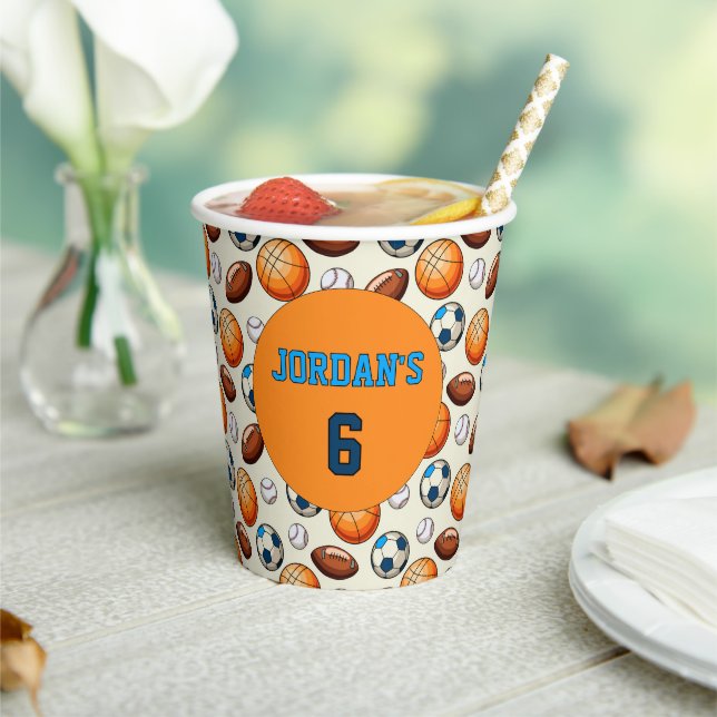 Gobelets En Papier Personalized Sports Birthday Paper Cups  (Insitu)