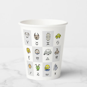 Gobelets En Papier Personnages de Zodiaque Astrologiques Amusants