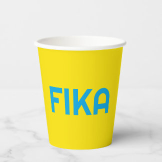 Gobelets En Papier Personnalisable FIKA Bold Jaune et Bleu