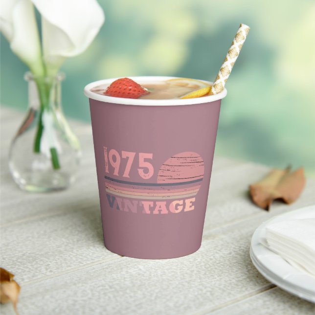 Gobelets En Papier Personnalisé cinquante vintage fête du 50e anniver (Insitu)