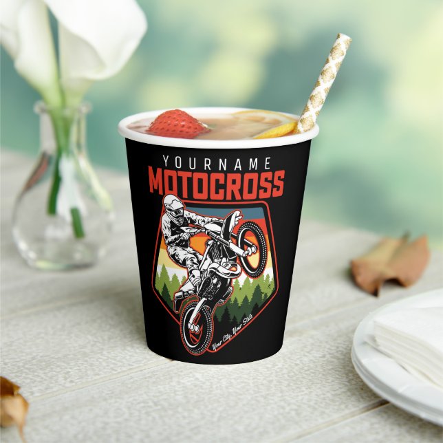 Gobelets En Papier Personnalized Motocross (Insitu)