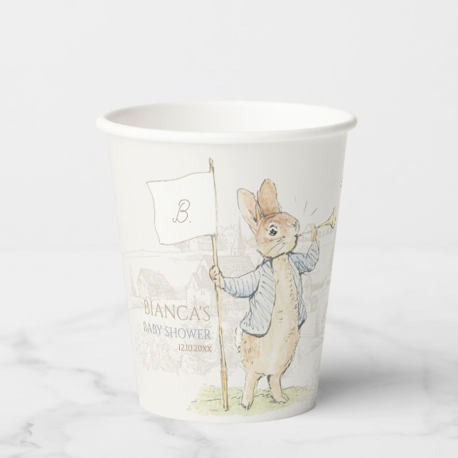 Gobelets En Papier Peter le lapin Un Baby shower lapin (Recto)