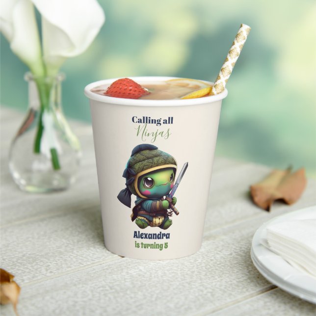 Gobelets En Papier Petit Anniversaire de enfant de tortue Ninja (Insitu)