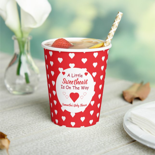 Gobelets En Papier Petit Baby shower de coeur (Insitu)
