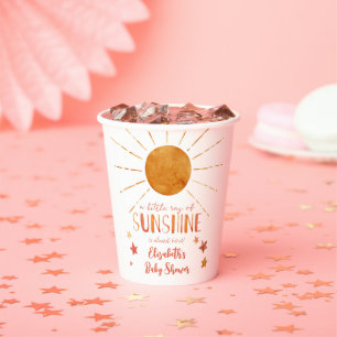 Gobelets En Papier Petit Baby shower Whimsical Sunshine Girl