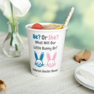 Gobelets En Papier Petit Bunny Gender Reveal