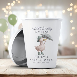 Gobelets En Papier Petit Caneton Fête de Naissance Bébé Genre Neutre