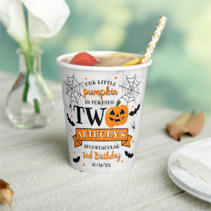 Gobelets En Papier Petit Citrouille à deux heures d'Halloween 2e anni