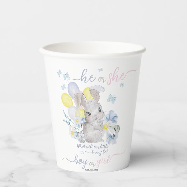 Gobelets En Papier Petit lapin genre révéler tasse de fête. tasses de (Recto)