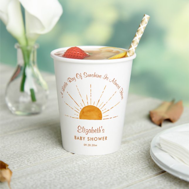 Gobelets En Papier Petit Rayon De Soleil Baby shower Solaire (Insitu)