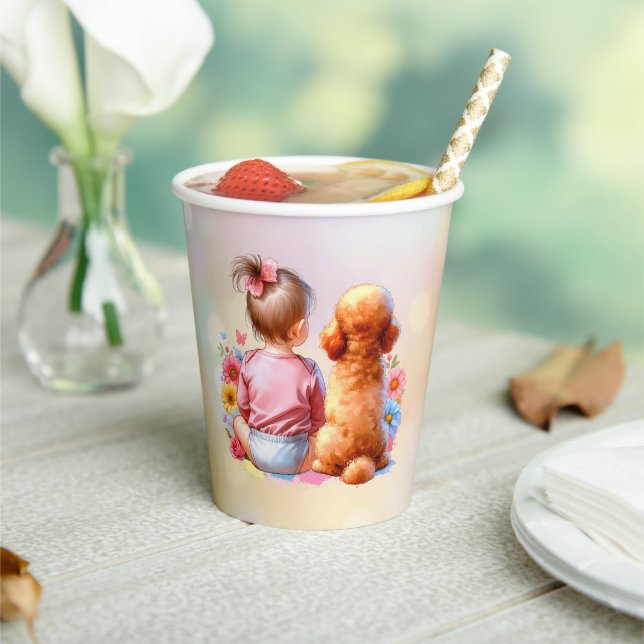 Gobelets En Papier Petite fille et canicule d'abricot (Insitu)