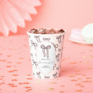 Gobelets En Papier Petite Miss Onederful Doodle Bow