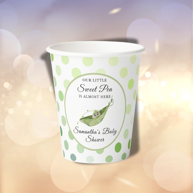 Gobelets En Papier Petite Pois doux Polka Baby shower papier coupe (Créateur téléchargé)