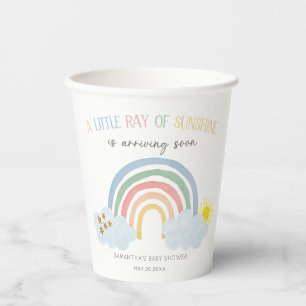 Gobelets En Papier Petite Rayon de Soleil Baby Shower Arc-en-Ciel