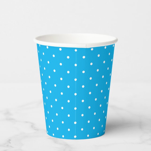 Gobelets En Papier Petits points blancs sur Bleu bébé (Droite)