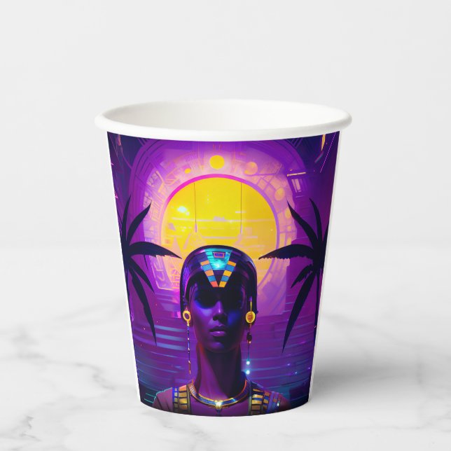Gobelets En Papier Pharaon Synthwave (Recto)