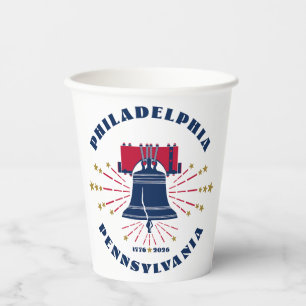 Gobelets En Papier Philadelphie Liberty Bell Patriotique Tasse en pap