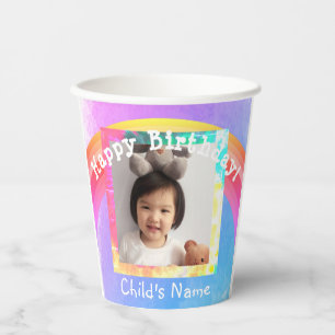 Gobelets En Papier Photo Birthday Paper Cups