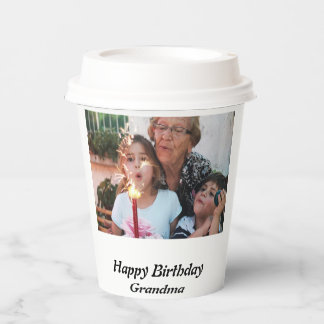 Gobelets En Papier Photo de grand-mère d'anniversaire sur mesure