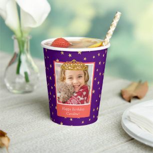 Gobelets En Papier Photo pour enfant personnalisée Happy Birthday Gol