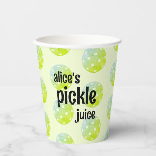 Gobelets En Papier Pickleball Party Pickleice Jus personnalisé vert