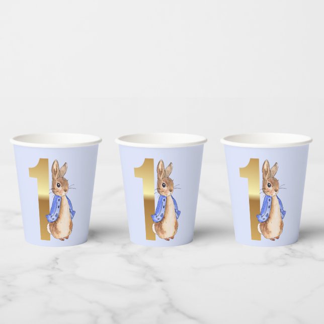Gobelets En Papier Pierre le lapin Premier anniversaire (Multi)