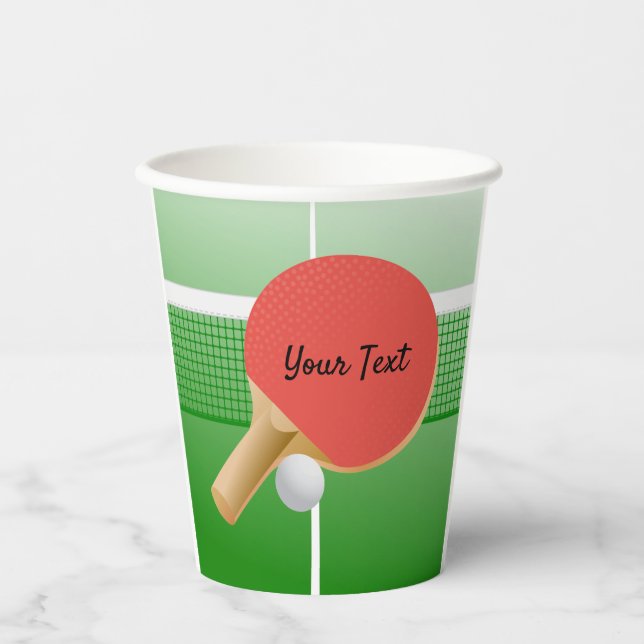 Gobelets En Papier Ping Pong Table Tennis Design Tasses en papier (Recto)