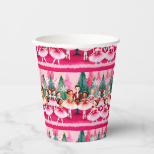 Gobelets En Papier Pink Christmas Nutcracker Ballerina Anniversaire d