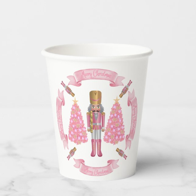 Gobelets En Papier Pink Christmas Nutcracker Paper Cup (Recto)
