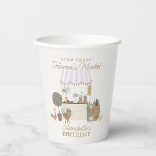 Gobelets En Papier Pink Farmers Market Farm Fraîche Anniversaire frai
