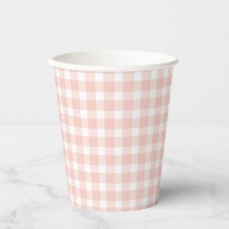 Gobelets En Papier Pink Gingham Paper Cups
