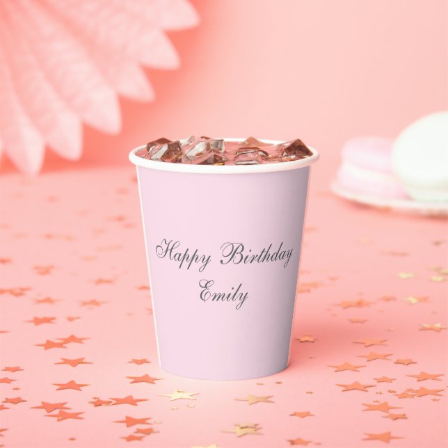 Gobelets En Papier Pink Minimalist Birthday Party Paper Cup (Insitu)