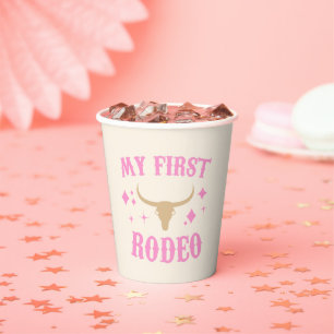 Gobelets En Papier Pink My First Rodeo Cowgirl 1er Anniversaire