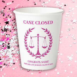 Gobelets En Papier Pink Sparkle Aesthétique Law School Graduation Par