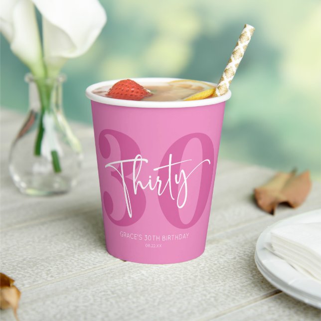Gobelets En Papier Pink Trente-trentième fête d'anniversaire (Insitu)