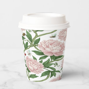 Gobelets En Papier Pivoine Romantique en Fleur, Douceur de la Nature