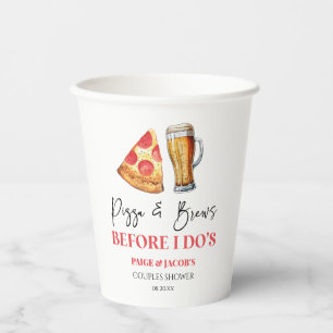 Gobelets En Papier Pizza et bières avant la douche de couple de mes a