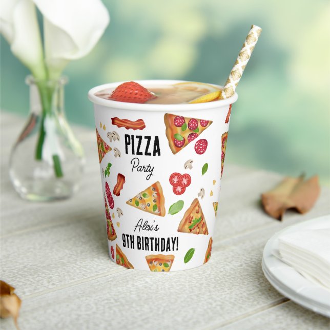 Gobelets En Papier Pizza Party thème Anniversaire de enfant (Insitu)