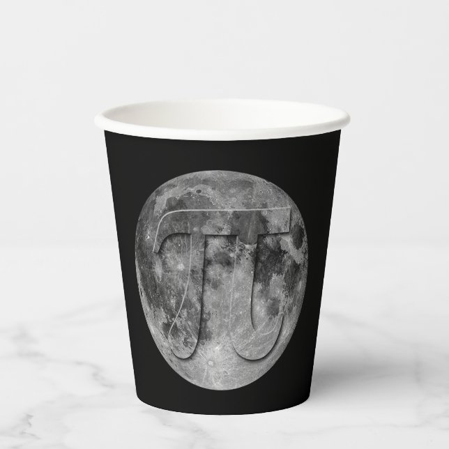 Gobelets En Papier Pleine lune Pi Day Fun (Recto)