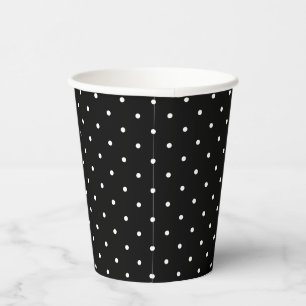 Gobelets En Papier Points blancs minuscules sur le noir