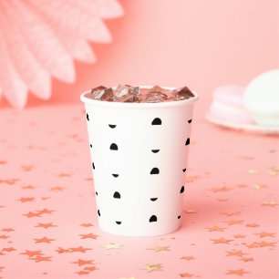 Gobelets En Papier Pois noir et blanc audacieux motif élégant