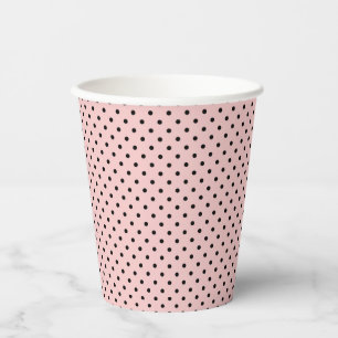 Gobelets En Papier Pois rose noir
