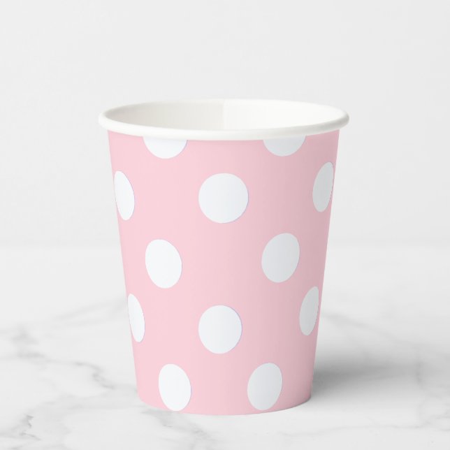 Gobelets En Papier Pois rose pastel (Gauche)