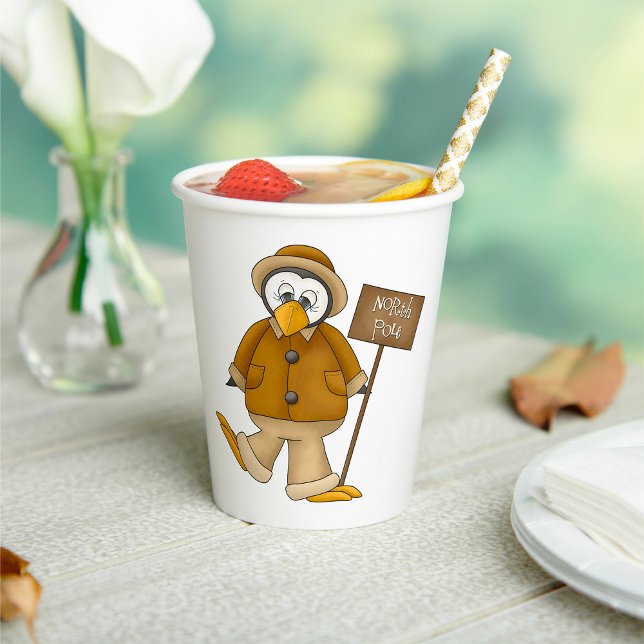 Gobelets En Papier Pôle Nord Penguin (Créateur téléchargé)