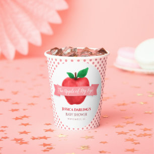 Gobelets En Papier Pomme de mon oeil tomber baby shower à thème