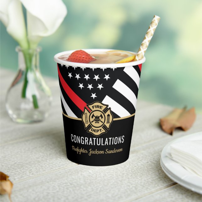 Gobelets En Papier Pompier Pompier Service de retraite pompier (Insitu)